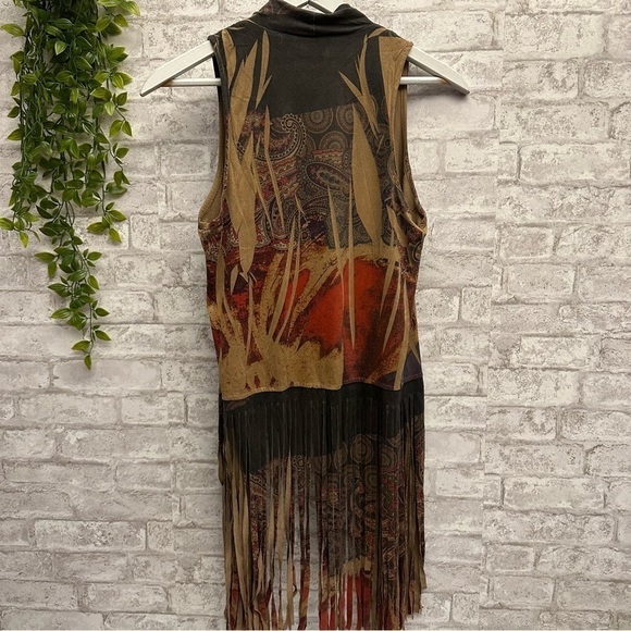 Black / Bead bohemian fringe cardigan‎ women’s size small / medium hippie - Picture 4 of 6